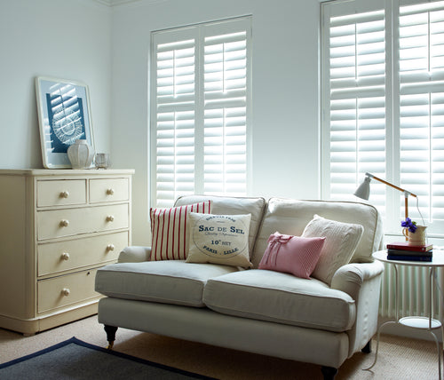 Close up of Solid Panel plantation shutters