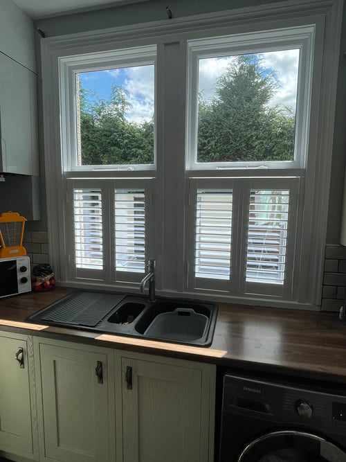 Café style shutters in a dining room